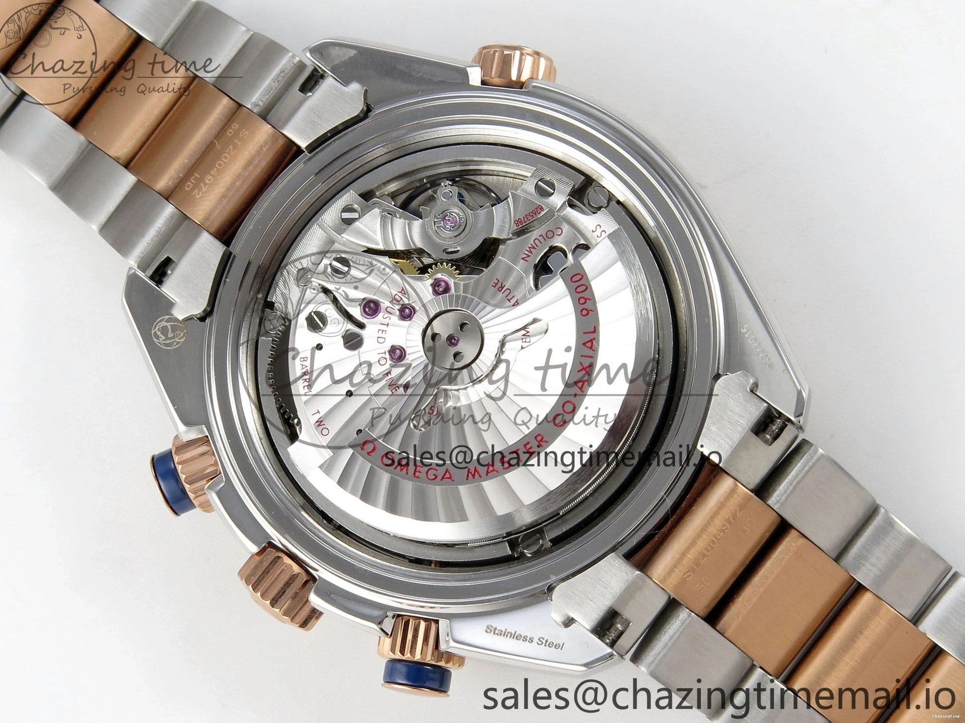 0328 Planet Ocean 600M Chrono SS VRF 1:1 Best Edition Black Bezel Blue Dial on RG SS Bracelet A Affordable 7648